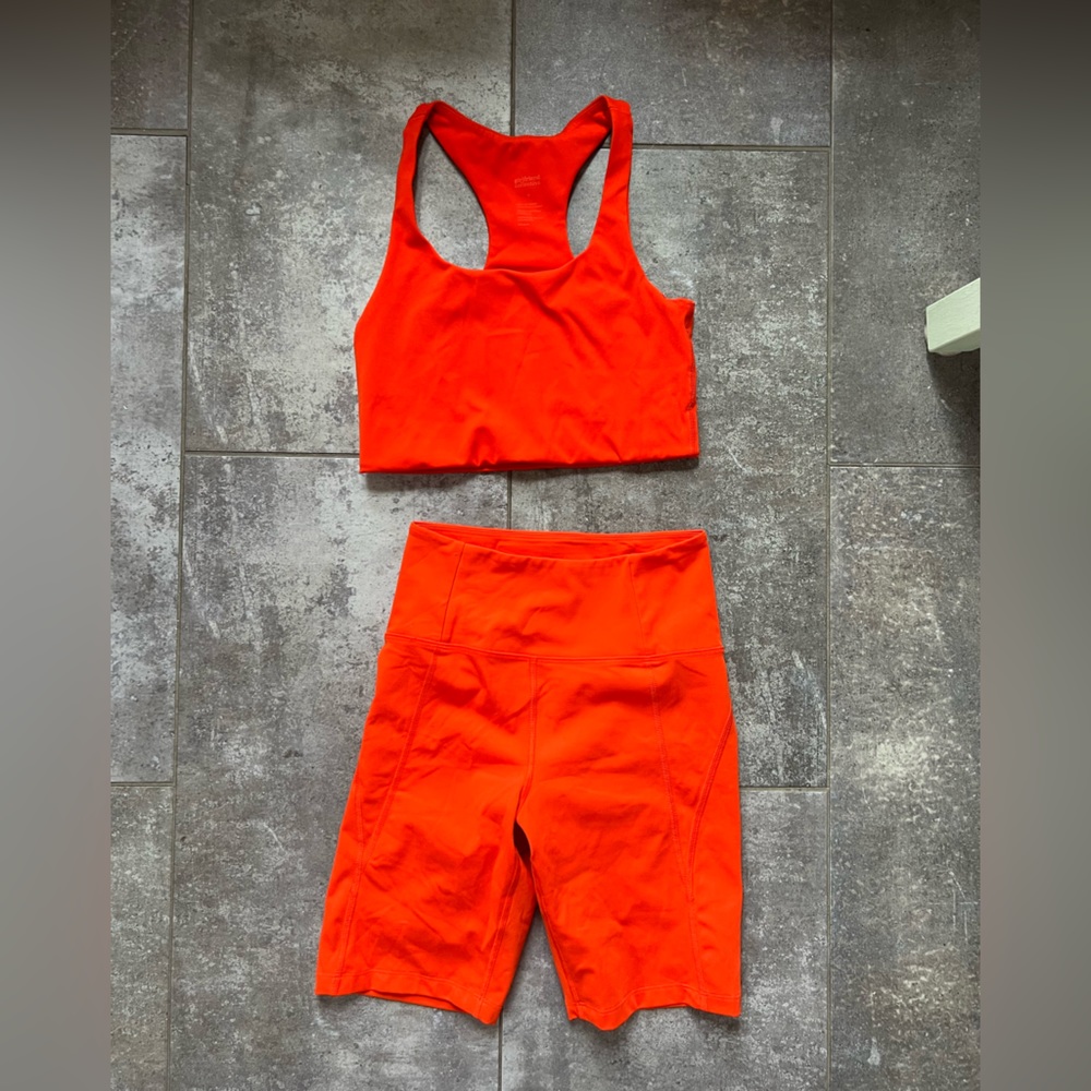 Girlfriend Collective Bra & Bike Short Combo - Size S